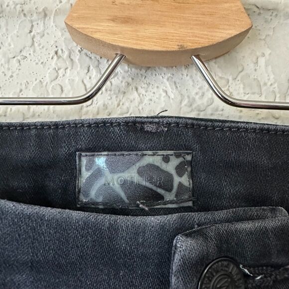 MOTHER Looker Ankle Fray Jeans Blackbird Denim High Waisted Skinny - Picture 10 of 15